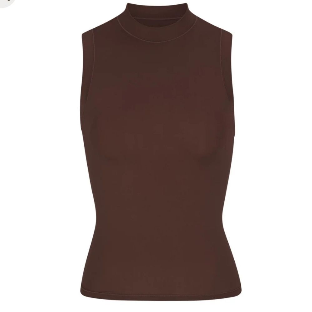 193 NWT SKIMS MOCK NECK TANK COCOA SIZE SMALL